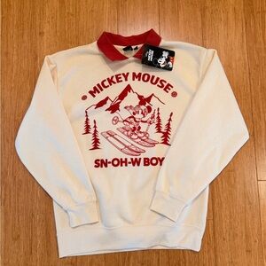 Disney Mickey Mouse “Sn-oh-w Boy” Collared Sweatshirt BNWT